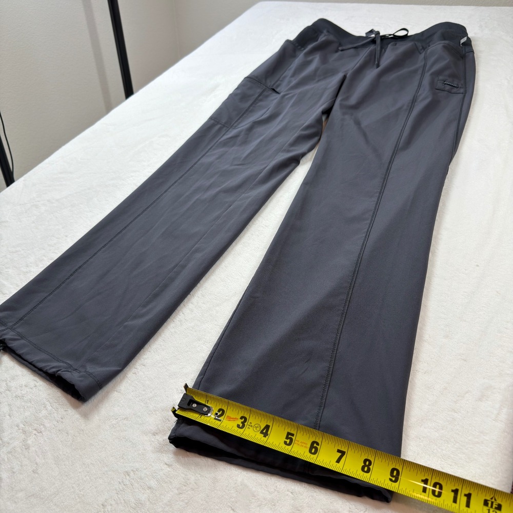 Cherokee Infinity Scrub Pants Womens Medium Gray Good Cargo Drawstring 1123A - Picture 7 of 11